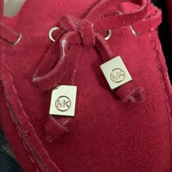 Michael MICHAEL KORS Red Amber Moc Suede Loafers - Picture 9 of 14